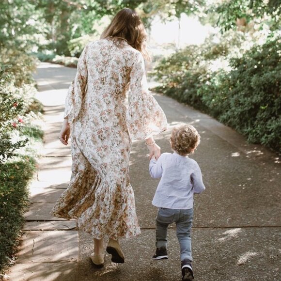 Doen Dresses & Skirts - Doen Floral Bias Cut Dress